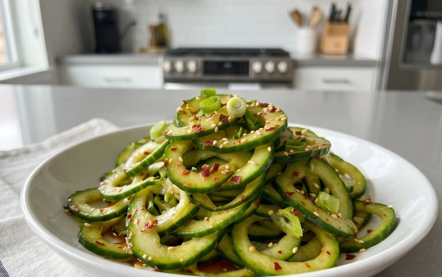 Spiral Cucumber Salad: Korean-Inspired Recipe