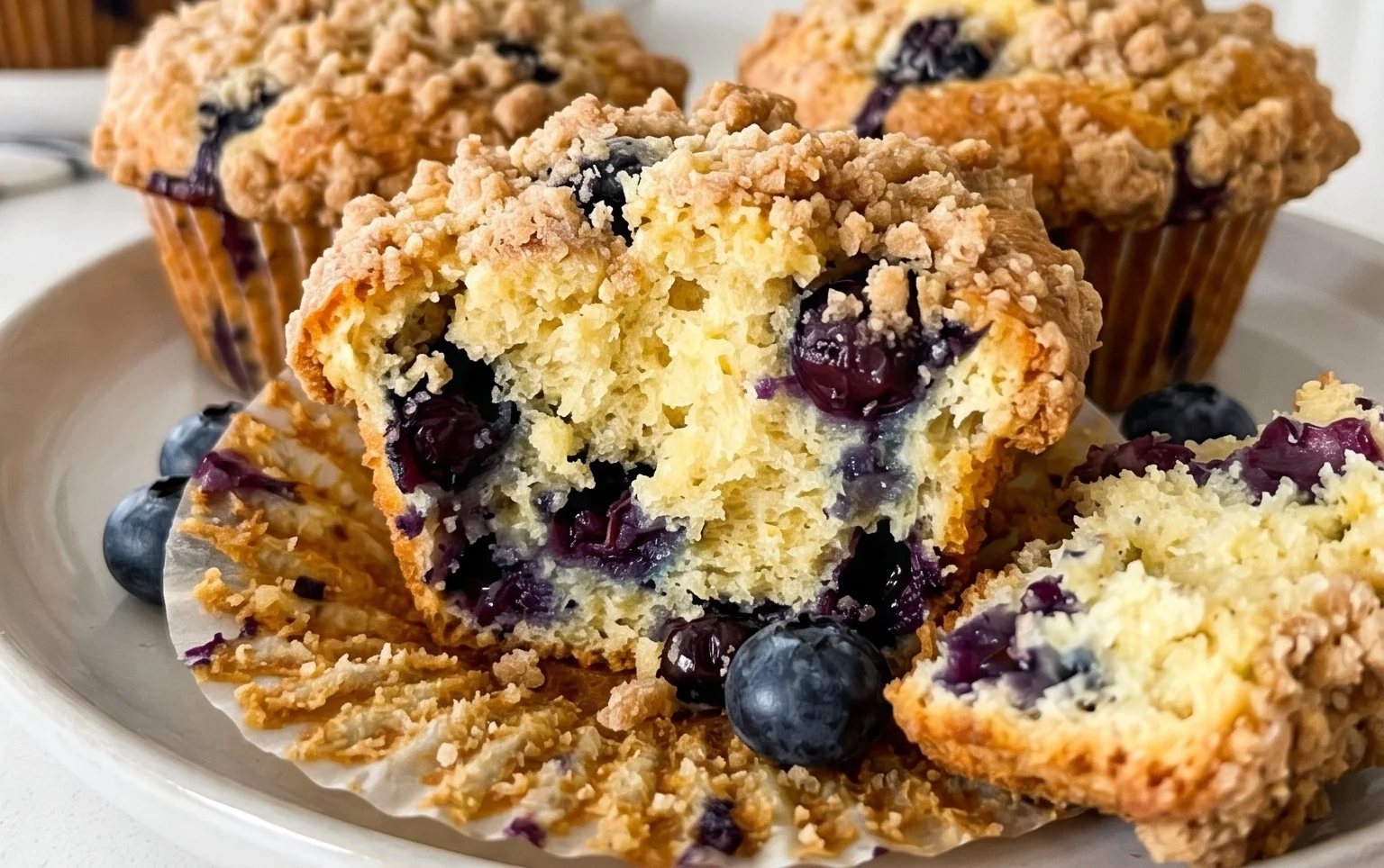 Lemon Blueberry Streusel Muffins