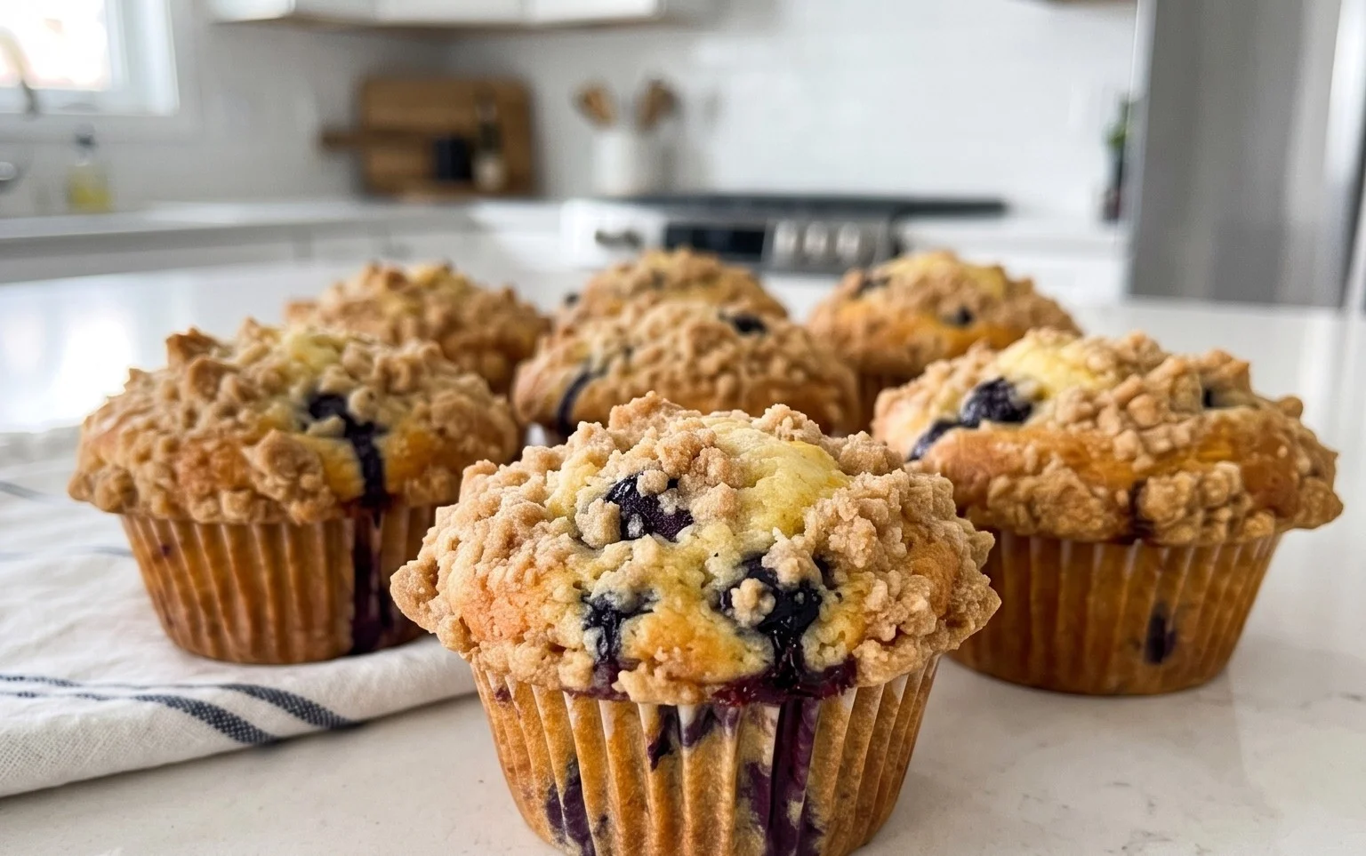 Lemon Blueberry Streusel Muffins