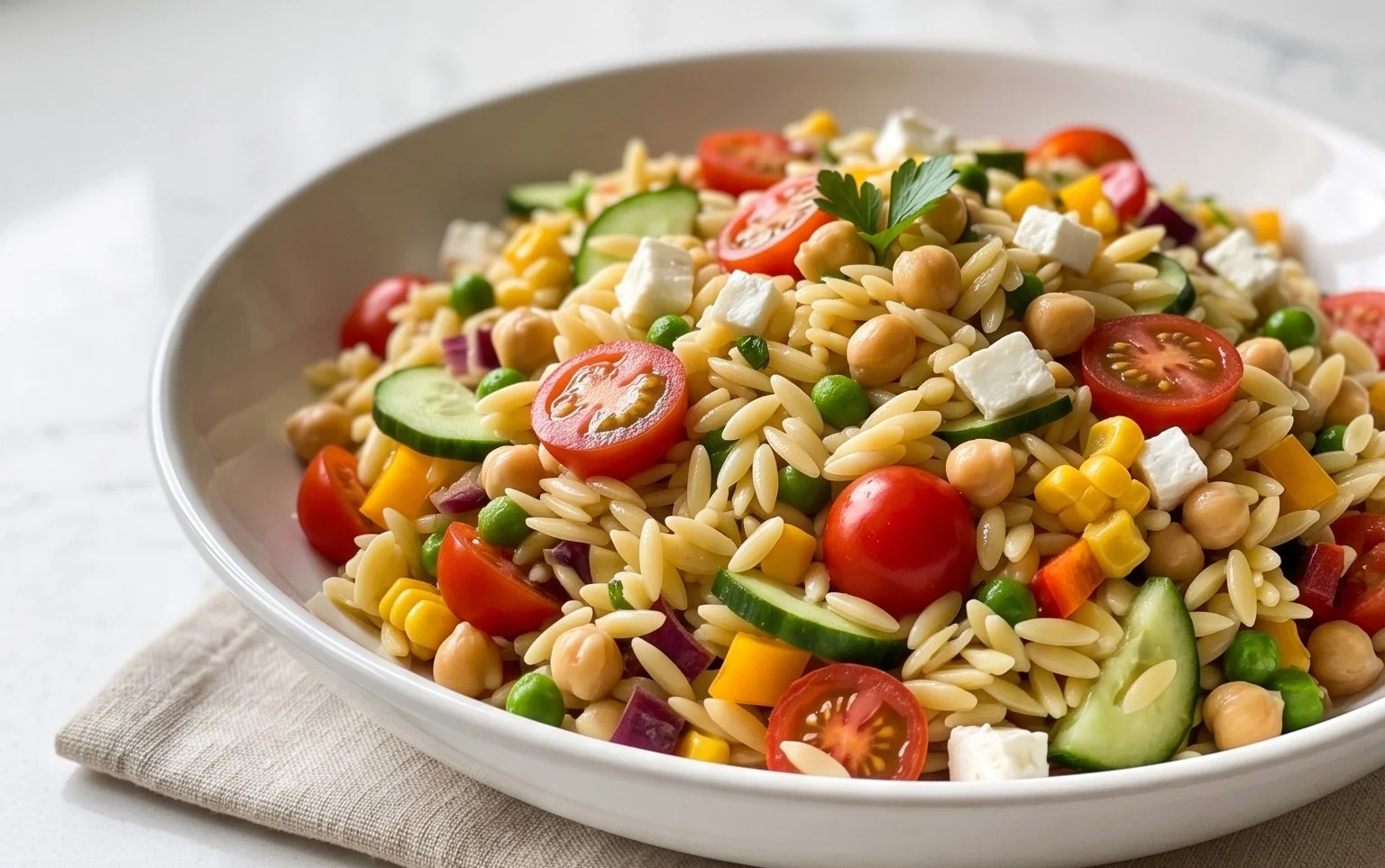 Rainbow Orzo Salad