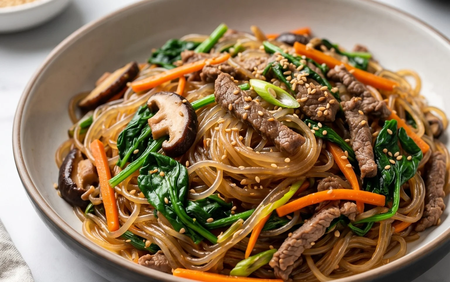 Japchae (Korean Glass Noodle Stir Fry)