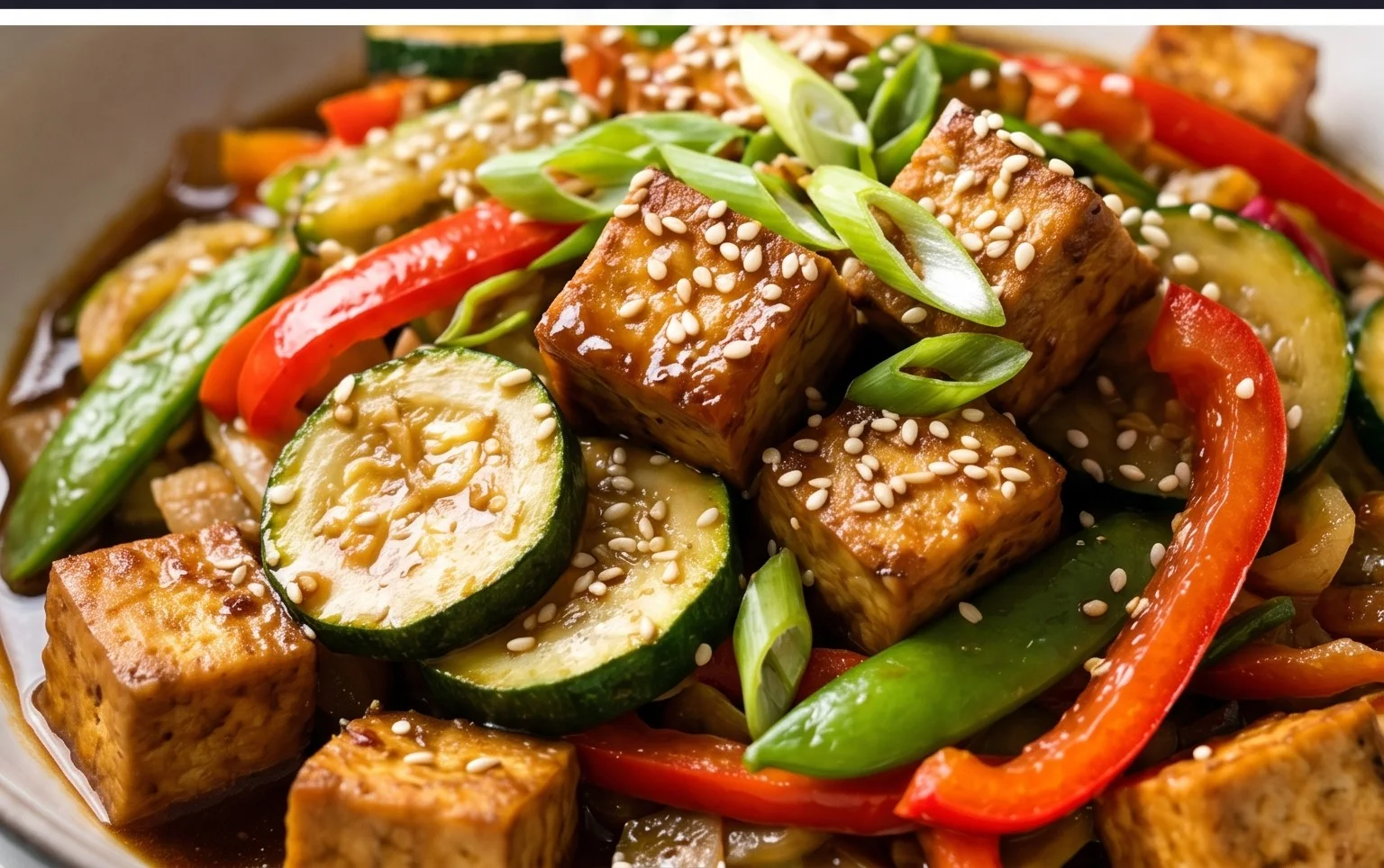 Zucchini Stir Fry With Tofu (Vegan)