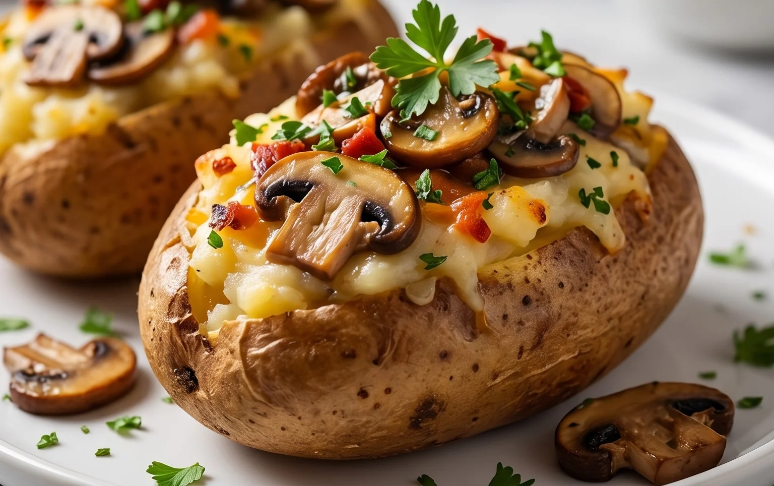The Ultimate Stuffed Baked Potatoes with Mushrooms