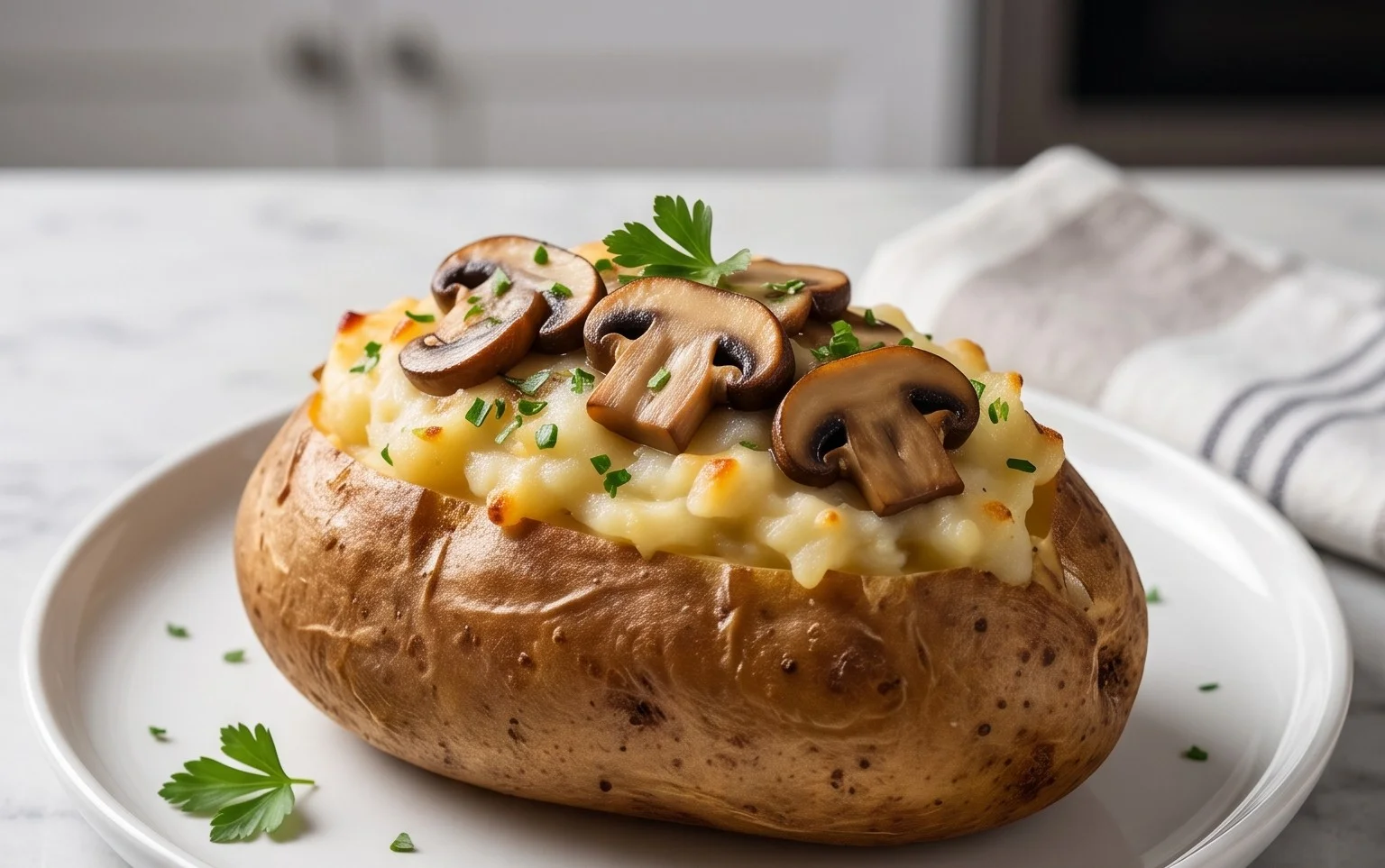 The Ultimate Stuffed Baked Potatoes with Mushrooms