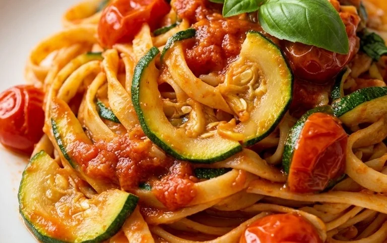 Healthy Tomato Zucchini Pasta
