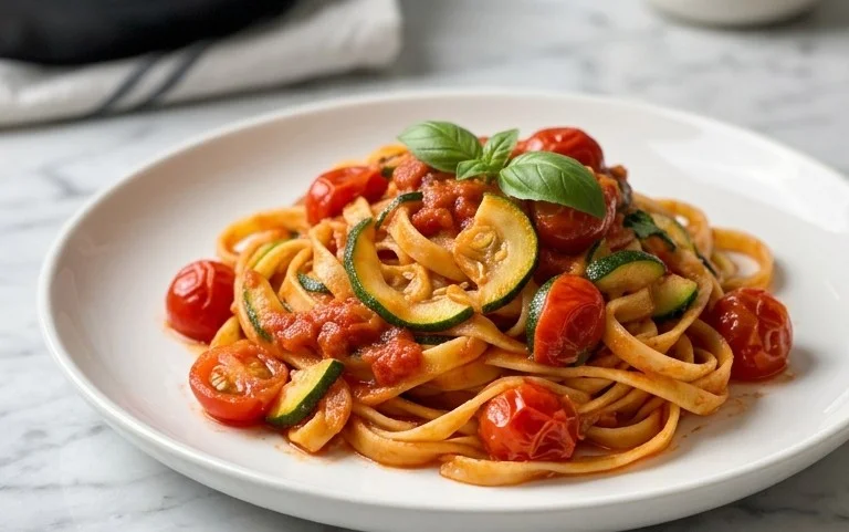 Healthy Tomato Zucchini Pasta