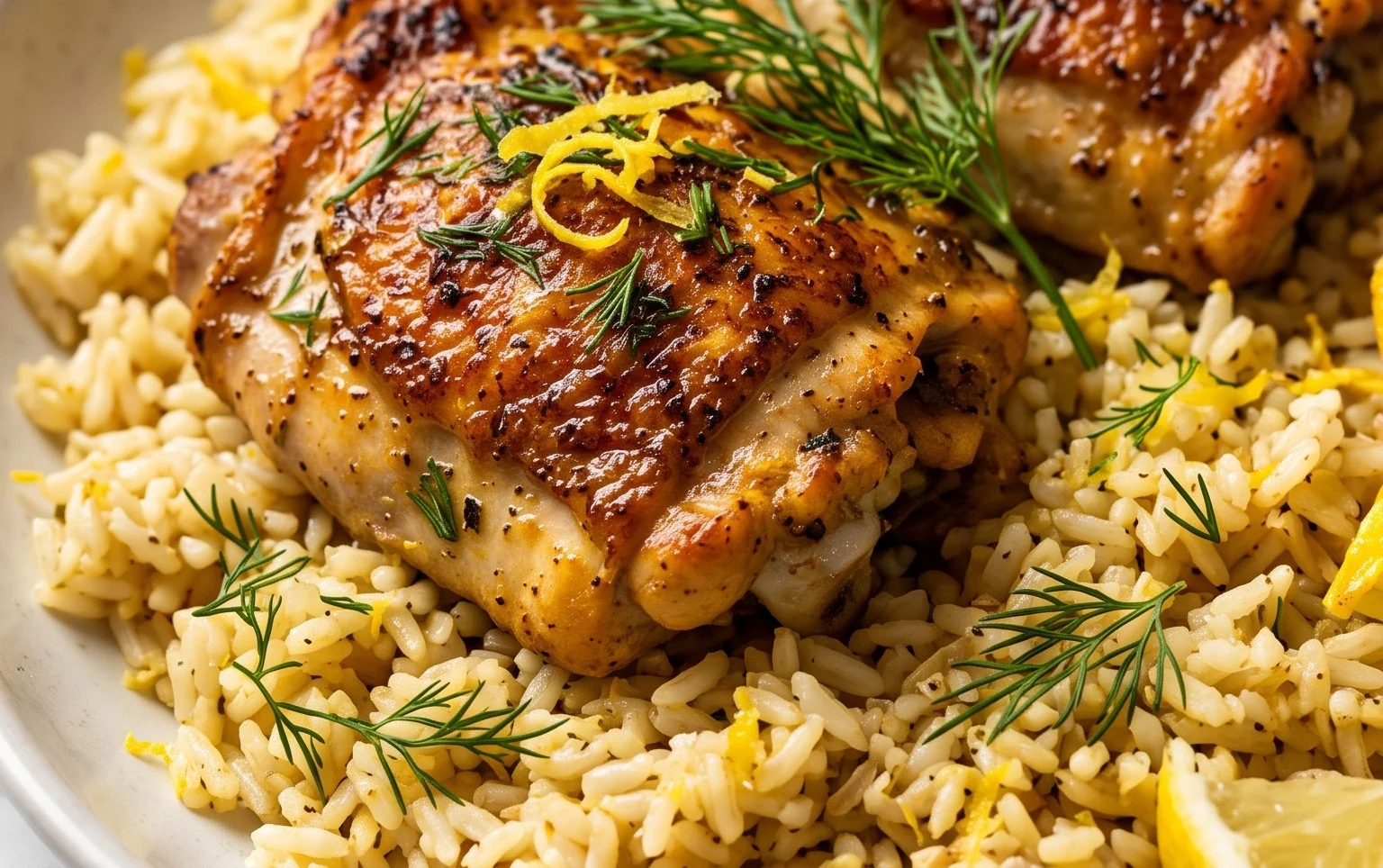 Greek Chicken and Lemon Rice (30 Minutes, One-Pot)