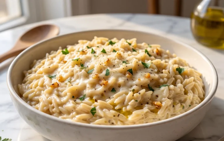 Creamy Garlic Parmesan Orzo