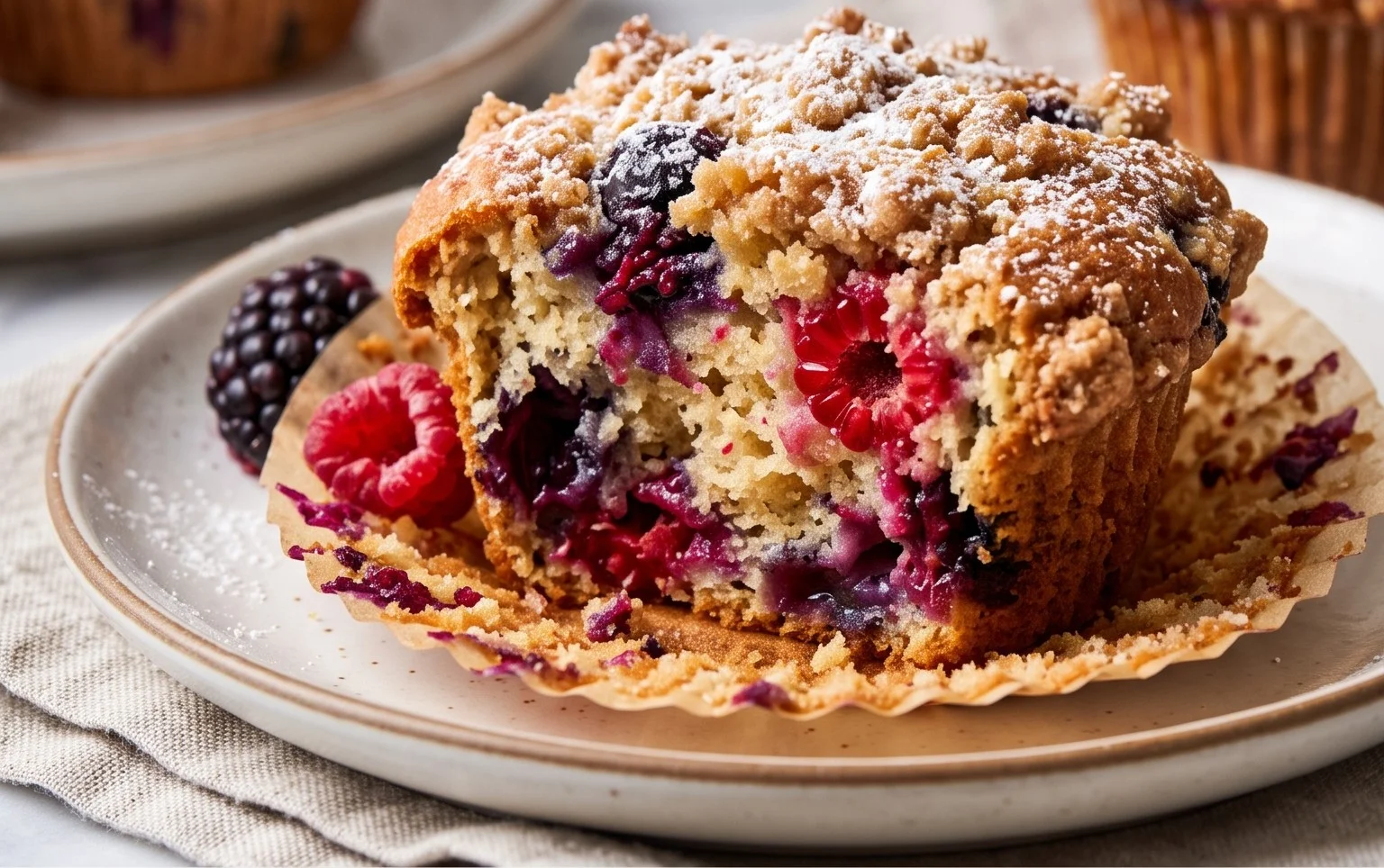 Bakery Style Mixed Berry Muffins | with Frozen Berries