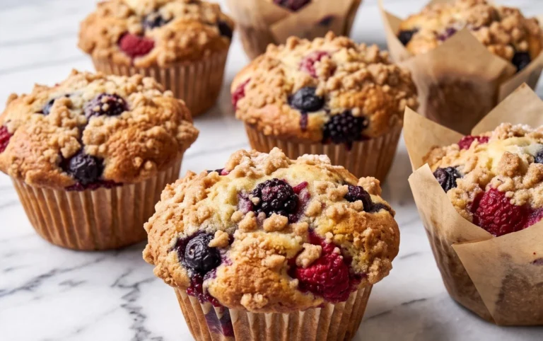 Bakery Style Mixed Berry Muffins | with Frozen Berries