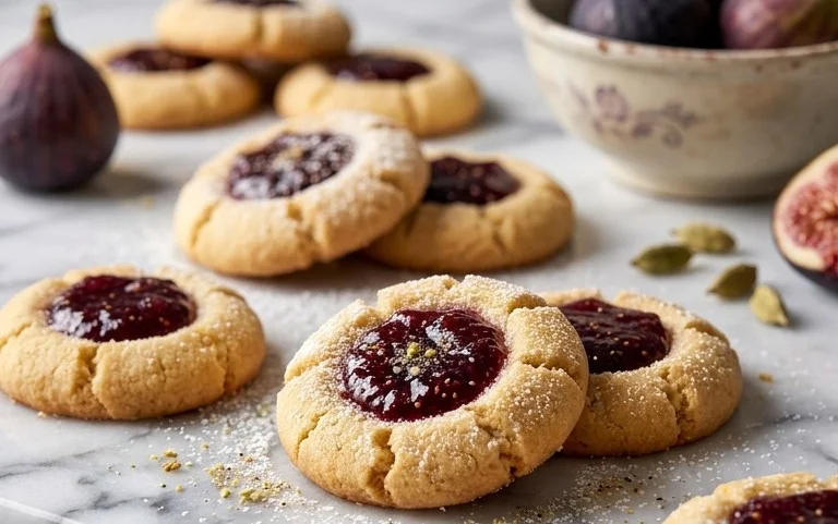 Cardamom Fig Thumbprint Cookies