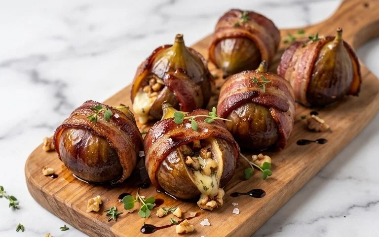 Beef Bacon Wrapped Stuffed Figs