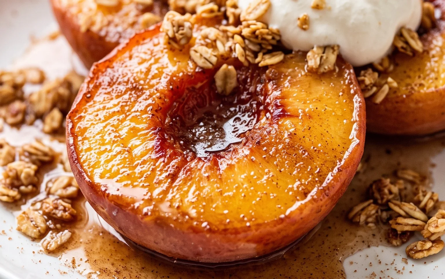 Cinnamon Sugar Baked Peaches