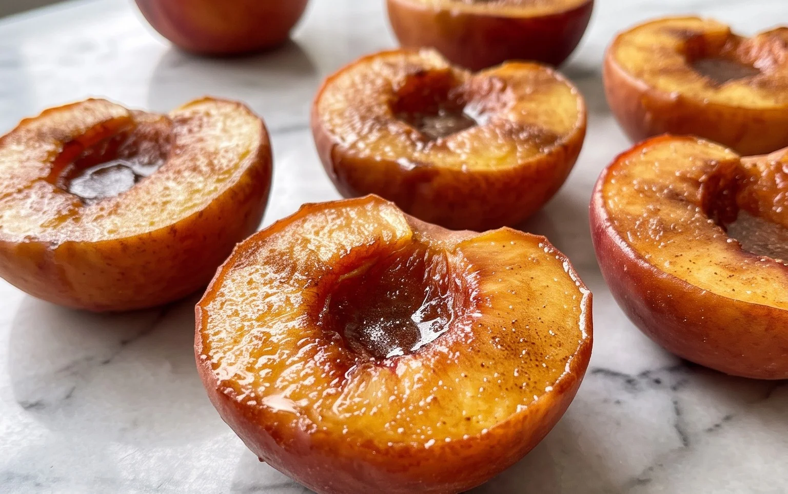 Cinnamon Sugar Baked Peaches